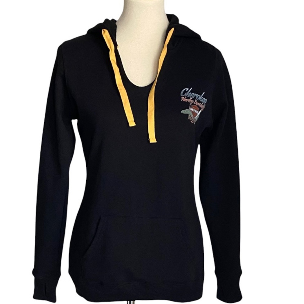Harley Davidson Top Black Sweatshirt Hoodie Size Medium